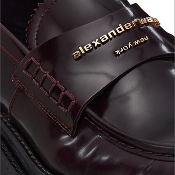 NIB Alexander Wang Carter Leather Platform Loafers, color Oxblood, 40 (10) - Picture 5 of 10